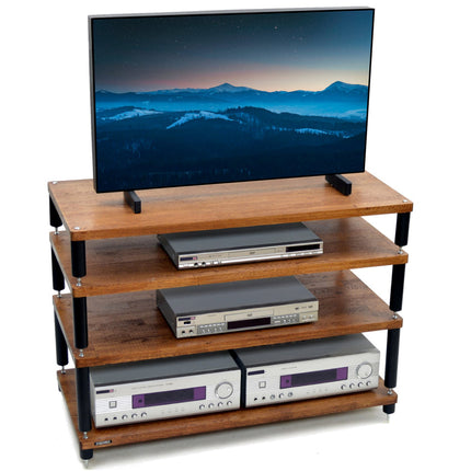 TV Stand Atacama Apollo Storm 10, Dark Oak, 100cm latime, 4 rafturi variante culori - White Legs / Black Legs