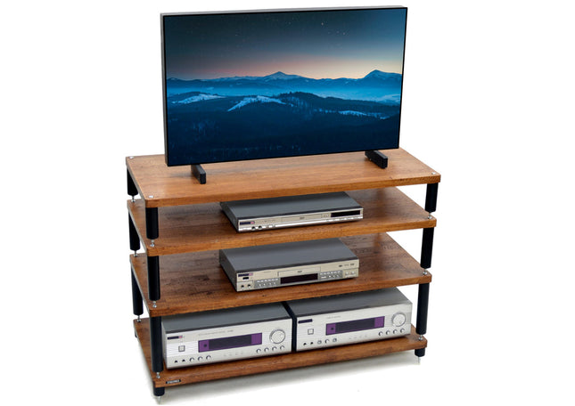 TV Stand Atacama Apollo Storm 10, Dark Oak, 100cm latime, 4 rafturi variante culori - White Legs / Black Legs