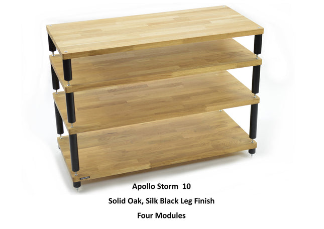 TV Stand Atacama Apollo Storm 10, Natural Oak, 100cm latime, 4 rafturi variante culori - White Legs / Black Legs