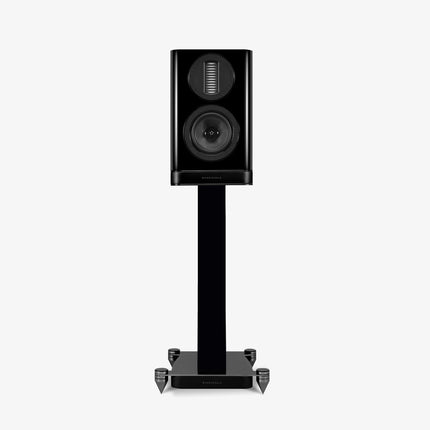 Wharfedale Aura 1 — finisaj Black, vedere din față pe stand