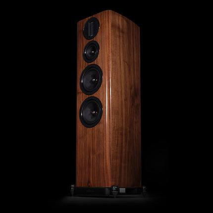 Wharfedale Aura 3 — detaliu difuzoare, finisaj Walnut