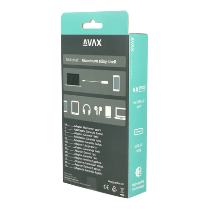 AVAX HB601 CONNECT+ HUB Type C-4xUSB 3.0