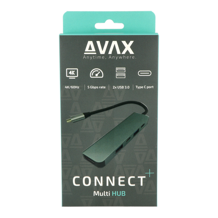 AVAX HB611 CONNECT+ 5in1 HUB Type C-HDMI(4k60Hz), Type C, 2xUSB 3.0, PD 100W HUB
