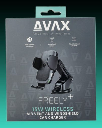 Încărcător auto wireless AVAX WH601 Freely+ pentru gurile de ventilație și parbrize, 15W