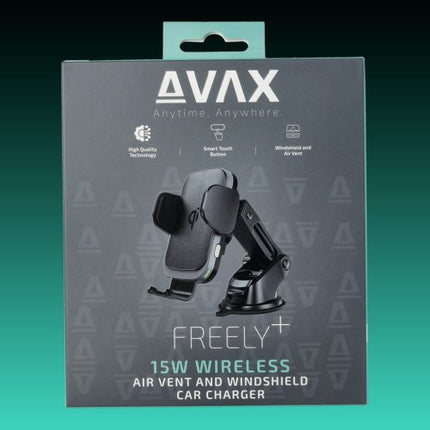 Încărcător auto wireless AVAX WH601 Freely+ pentru gurile de ventilație și parbrize, 15W