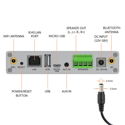 Amplificator cu streaming Arylic A30+ 2x30W, LAN / WiFi / Bluetooth 5.0