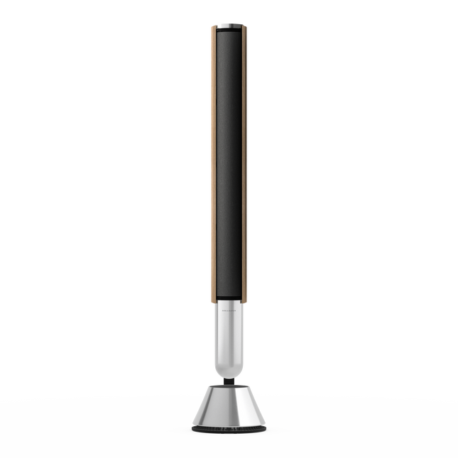 Beolab 28 în Light Oak cu Natural Aluminium, pe stativ