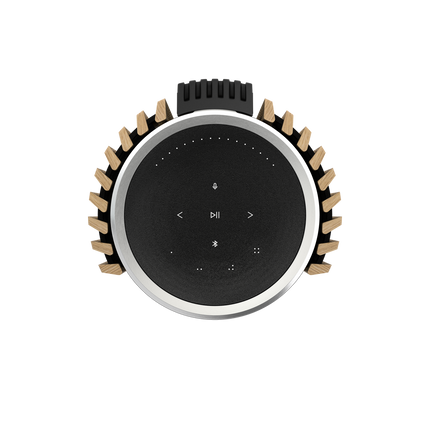 Beolab 28 în Light Oak cu Natural Aluminium, pe stativ