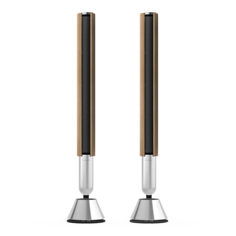 Beolab 28 în Light Oak cu Natural Aluminium, pe stativ