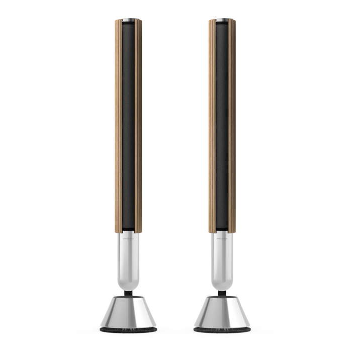Beolab 28 floor stand în finisaj Light Oak / Natural Aluminium