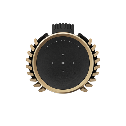Beolab 28 în Light Oak cu Gold Tone, pe stativ