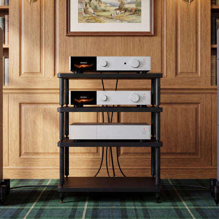 Wharfedale Elysian 3R — pereche în finisaj Lunar Grey, în bibliotecă