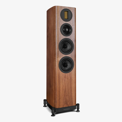 Wharfedale EVO 5.3 — finisaj Walnut, unghi 3/4