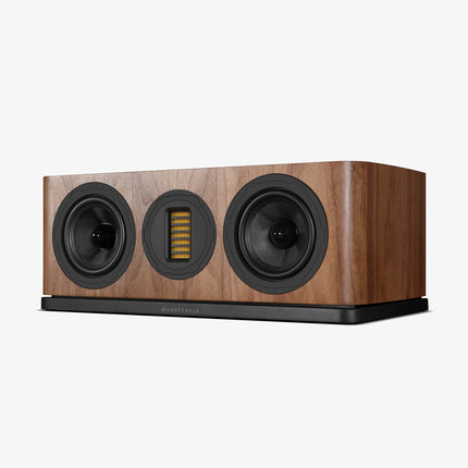 Wharfedale EVO 5.C — finisaj Walnut, vedere din unghi