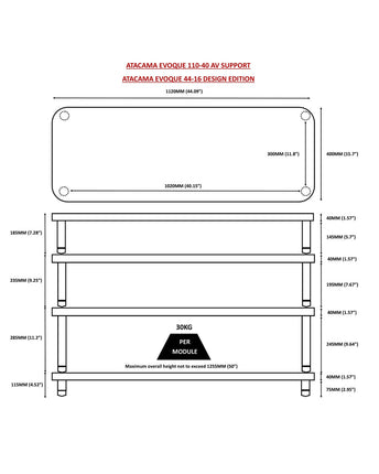 TV Stand Atacama Evoque Eco 110-40 Natural Bamboo, 4 rafturi