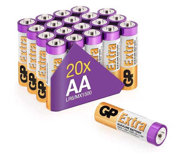 Baterii GP Extra Alkaline AA (LR6), 1.5V, pachet 20pcs