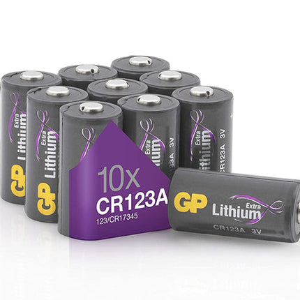 Baterii GP Extra Lithium CR123A, 3V, 10pcs