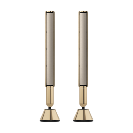 Beolab 28 în Light Oak cu Gold Tone, pe stativ