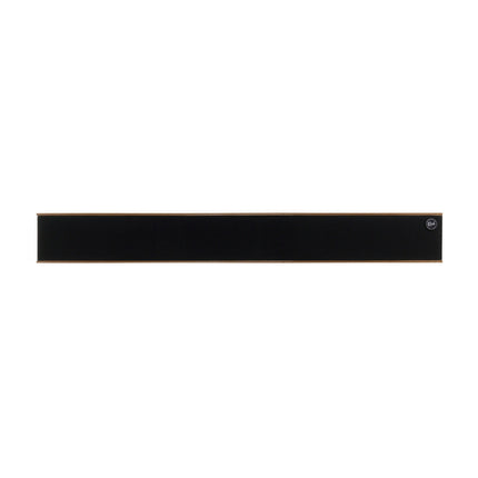 Soundbar Klipsch Heritage Theater Bar in American Walnut, cu grila montata, vazut frontal