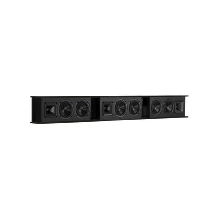 Soundbar Klipsch Heritage Theater Bar in finisaj Satin Black Ash, fara grila, vazut din unghi