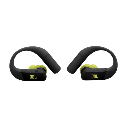 Căști sport True Wireless JBL Endurance Peak 4, negru cu lime, vedere din față