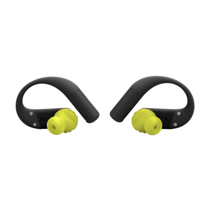 Căști sport True Wireless JBL Endurance Peak 4, negru cu lime, vedere din spate