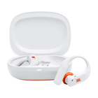 Căști sport True Wireless JBL Endurance Peak 4, alb, căștile și carcasa de încărcare deschisă