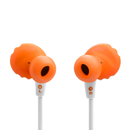 Căști sport in-ear cu fir JBL Endurance Run 3, alb, vedere din spate