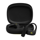Căști sport open-ear True Wireless JBL Endurance Zone, negru cu lime, căștile și carcasa de încărcare deschisă