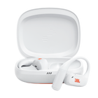Căști sport open-ear True Wireless JBL Endurance Zone, alb, căștile și carcasa de încărcare deschisă