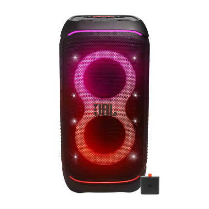 JBL Battery 400 alături de boxa JBL PartyBox Stage 320