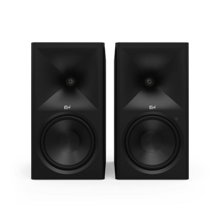 Pereche Klipsch The Nines II in finisaj Ebony, vazute din fata, fara grile