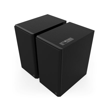 Pereche Klipsch The Nines II in finisaj Ebony, in unghi din dreapta, cu grile