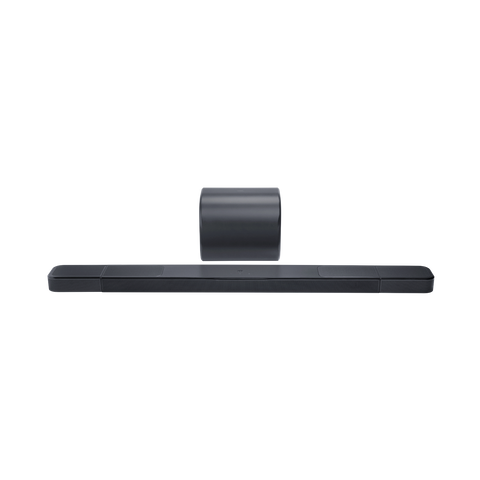 Soundbarul JBL Bar 1300MK2 și subwooferul wireless, din față