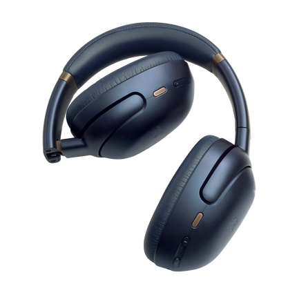 Căști over-ear wireless JBL Tour One M3 albastre, cupă rotită, cu butoanele