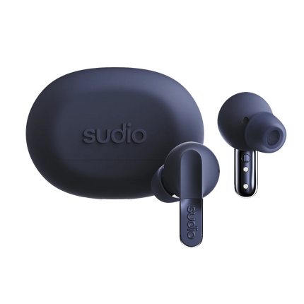 Produsul Căști true wireless Sudio N3 Pro, culoarea bleumarin, pe fundal uniform