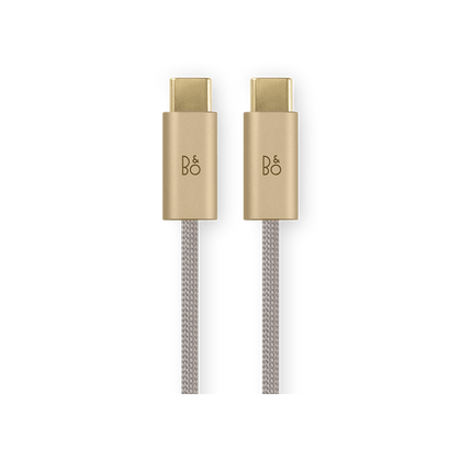 Bang & Olufsen Beoplay H100 în finisajul Hourglass Sand — cablu textil