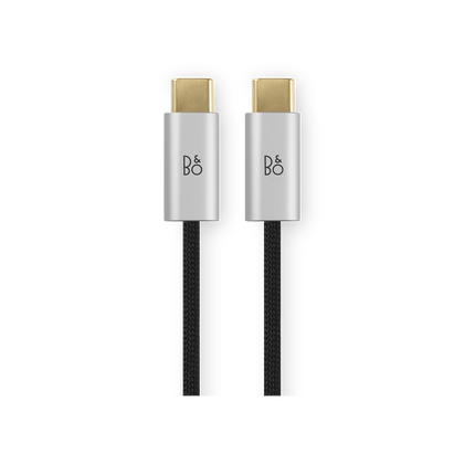 Bang & Olufsen Beoplay H100 în finisajul Infinite Black — cablu textil