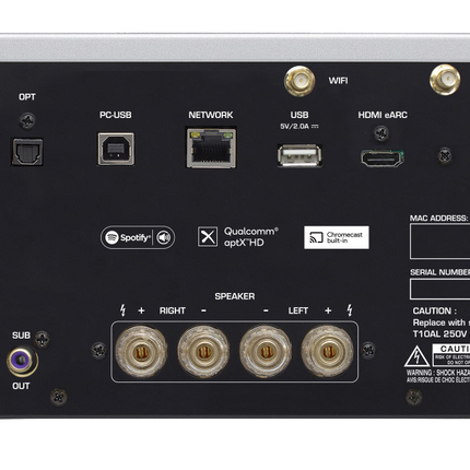 Rotel RAS-5000, panoul din spate cu HDMI, intrările și bornele pentru boxe