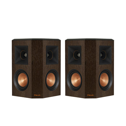 Doua boxe Klipsch RP-402S in finisajul Walnut, referinta de finisaj