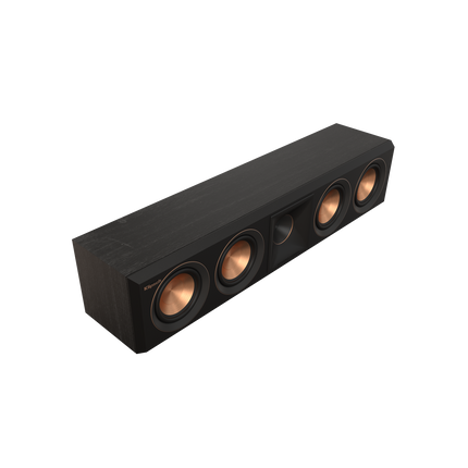 Boxa de canal central Klipsch RP-404C II in finisaj Ebony, fara grila, vazuta din trei sferturi
