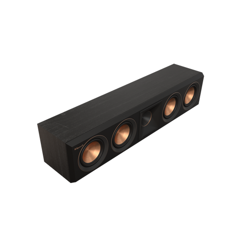 Boxa de canal central Klipsch RP-404C II in finisaj Ebony, fara grila, vazuta din trei sferturi