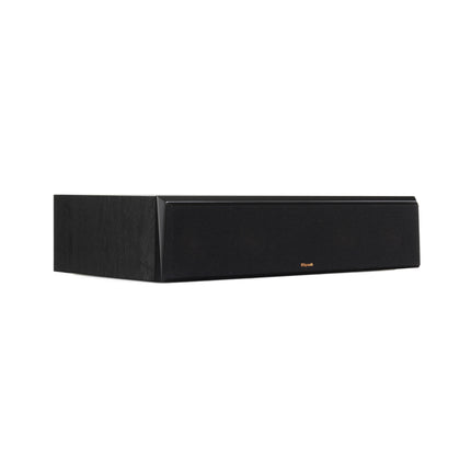 Klipsch RP-404C in finisaj Ebony cu grila montata, vedere din trei sferturi