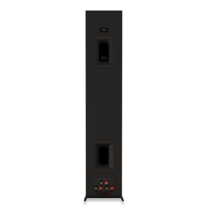 Panoul de conexiuni al boxei Klipsch RP-5000F II, cu borne duble pentru bi-wiring