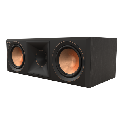 Detaliu cu conul Cerametallic de cupru si hornul Tractrix la Klipsch RP-500C II Ebony