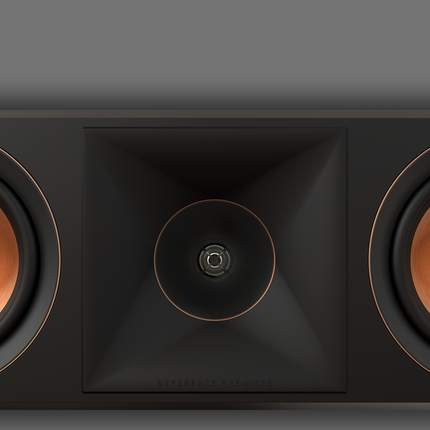 Hornul Tractrix cu tweeterul in centru, incadrat de cele doua woofere Cerametallic ale Klipsch RP-500C II