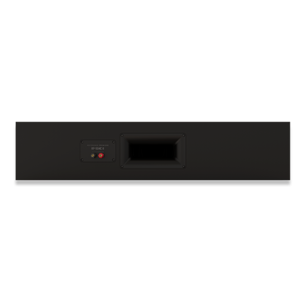 Panoul din spate al Klipsch RP-504C II, cu bornele si portul Tractrix