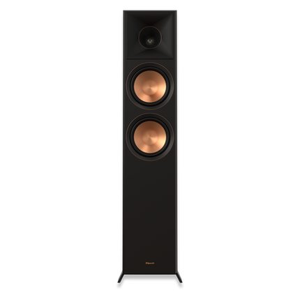 Vedere frontala a boxei Klipsch RP-6000F II: horn Tractrix si doua woofere Cerametallic