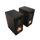 Perechea de boxe de raft Klipsch RP-600M II in finisaj Ebony, fara grile, cu tweeterul in horn deasupra wooferului Cerametallic cupru