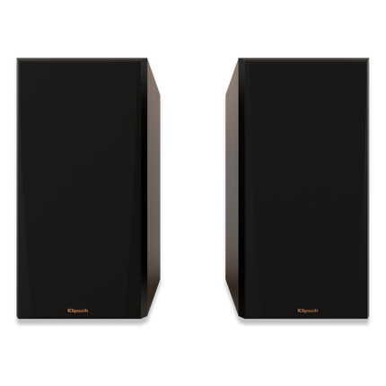 Klipsch RP-600M II Ebony din fata, cu grilele montate